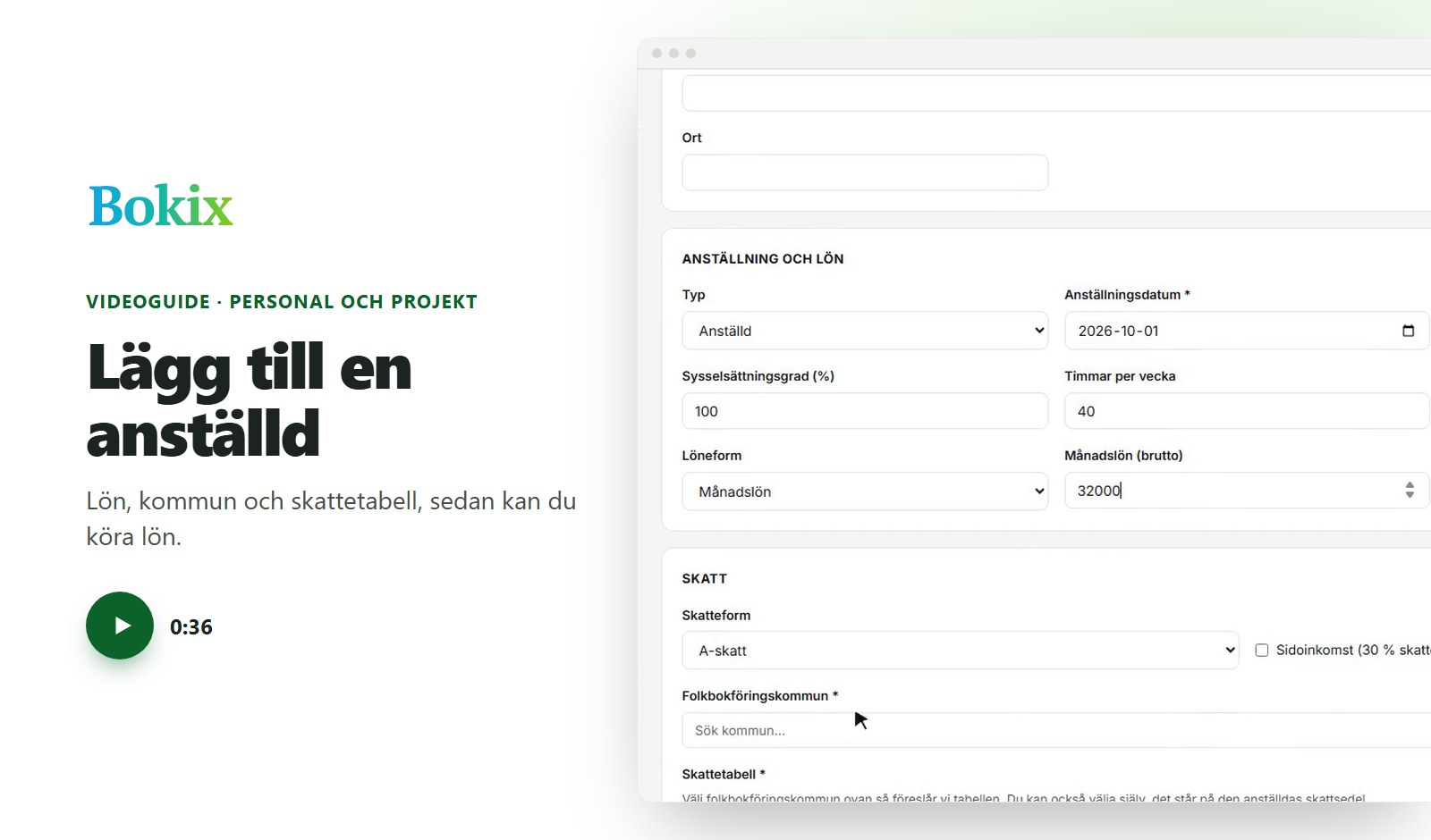 Videoguide: Lägg till en anställd