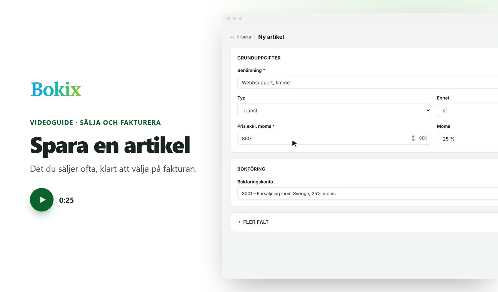 Videoguide: Spara en artikel