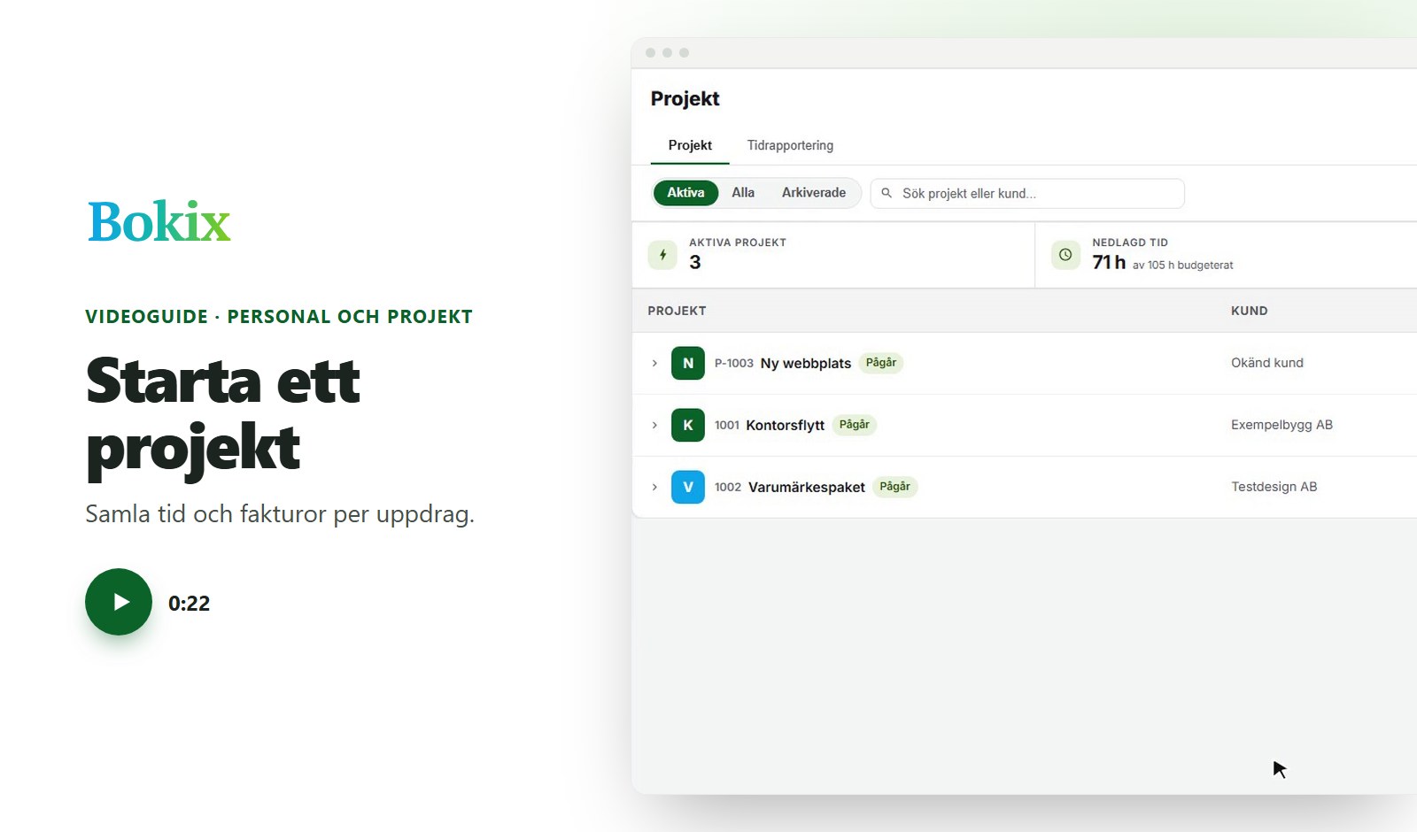 Videoguide: Starta ett projekt
