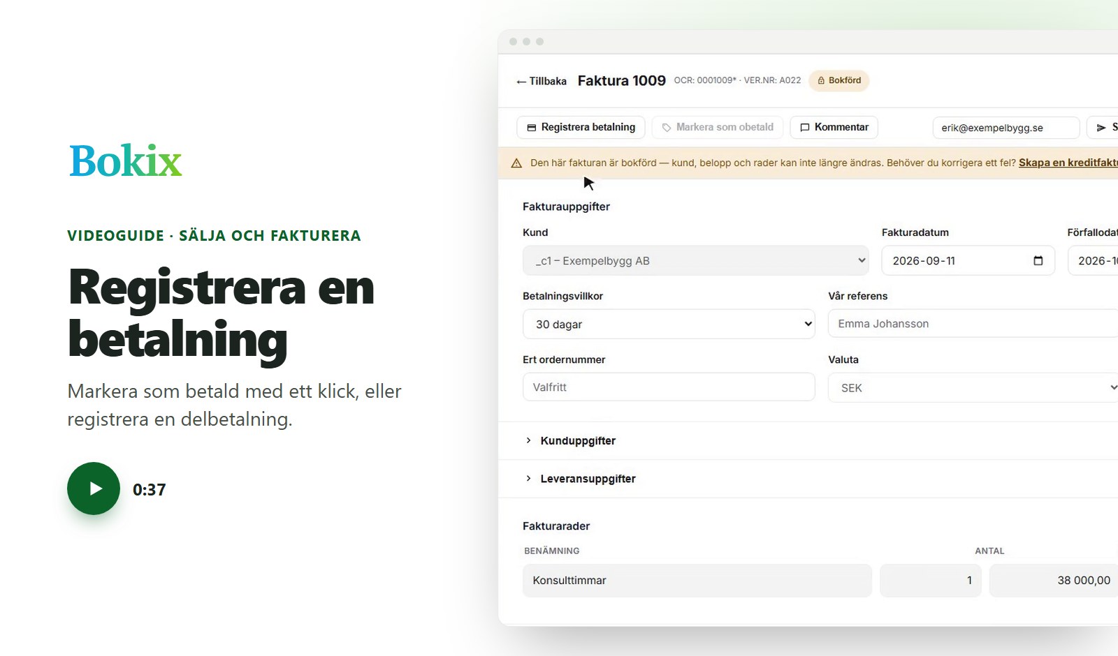 Videoguide: Registrera en betalning